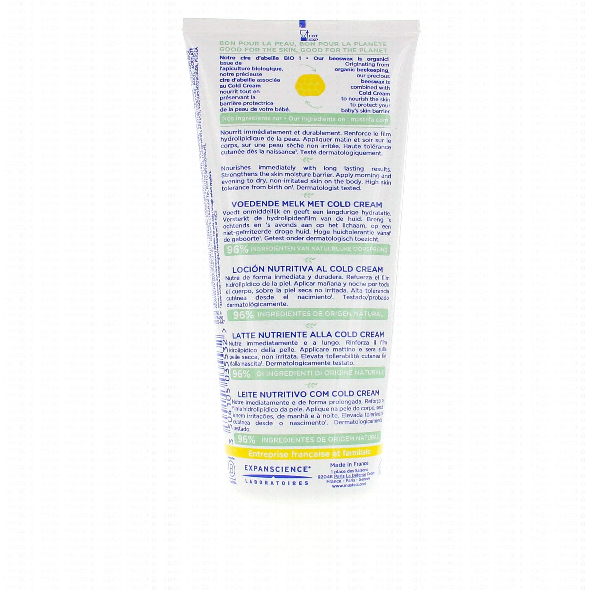 MUSTELA ''Peau sèche'' Lait Corps nourrissant au Cold Cream nutri-protecteur tube 200ml